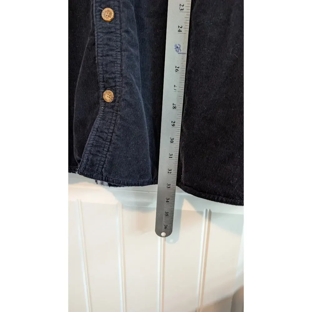 Levi Shacket Men XL Blue Corduroy Flannel Plaid Hunting Outdoors Grunge Y2K